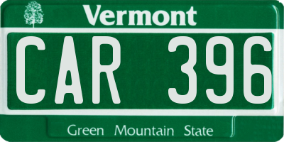 VT license plate CAR396