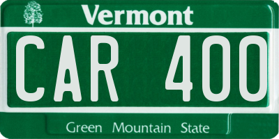 VT license plate CAR400