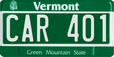 VT license plate CAR401