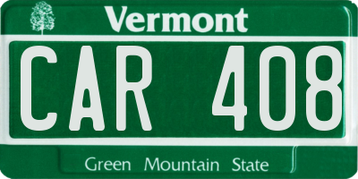 VT license plate CAR408