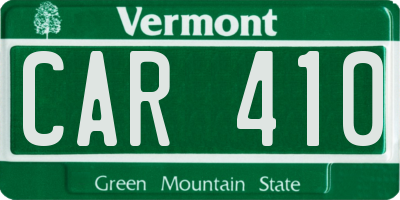 VT license plate CAR410