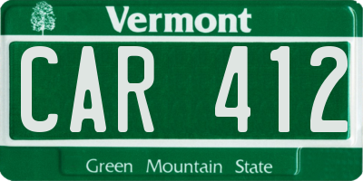 VT license plate CAR412