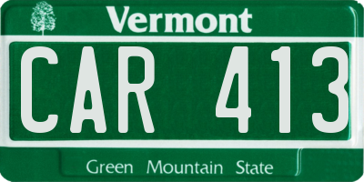 VT license plate CAR413