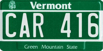 VT license plate CAR416