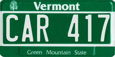 VT license plate CAR417