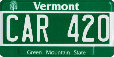 VT license plate CAR420