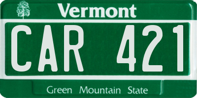 VT license plate CAR421
