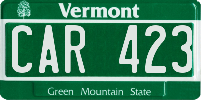 VT license plate CAR423