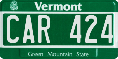 VT license plate CAR424