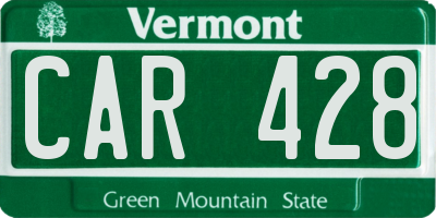 VT license plate CAR428