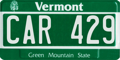 VT license plate CAR429