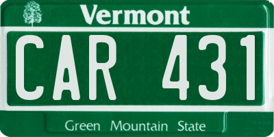 VT license plate CAR431