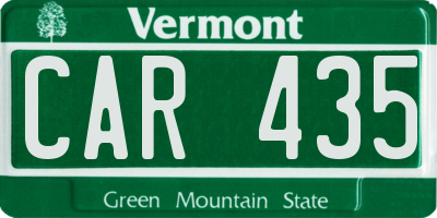 VT license plate CAR435
