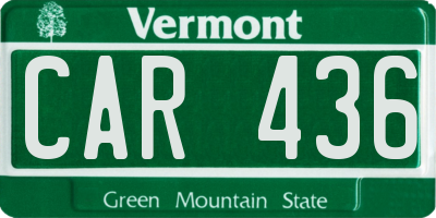 VT license plate CAR436