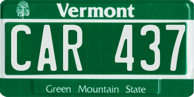 VT license plate CAR437