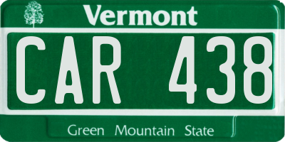 VT license plate CAR438