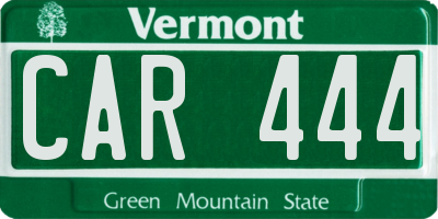 VT license plate CAR444