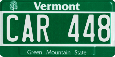 VT license plate CAR448