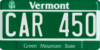 VT license plate CAR450