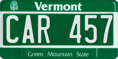 VT license plate CAR457
