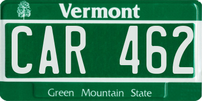 VT license plate CAR462