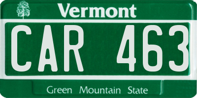 VT license plate CAR463