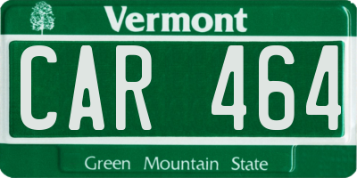 VT license plate CAR464