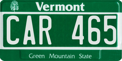 VT license plate CAR465