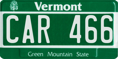 VT license plate CAR466