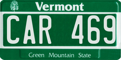 VT license plate CAR469