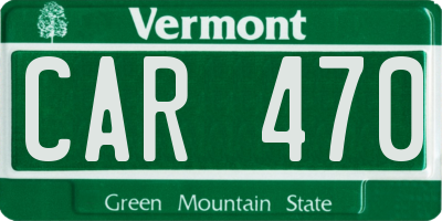 VT license plate CAR470