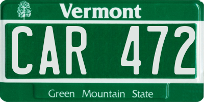 VT license plate CAR472