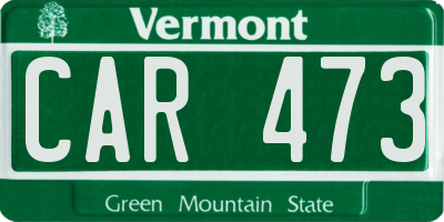 VT license plate CAR473