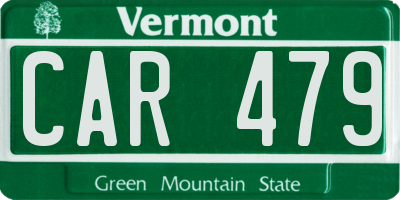 VT license plate CAR479