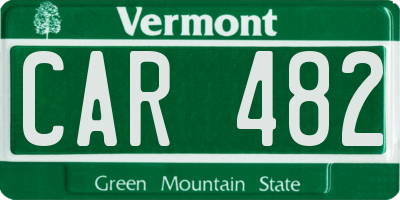 VT license plate CAR482