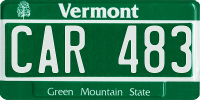 VT license plate CAR483