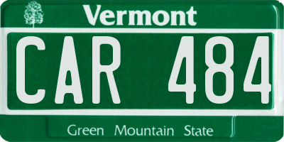 VT license plate CAR484