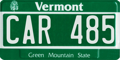 VT license plate CAR485