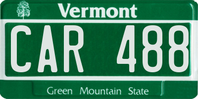 VT license plate CAR488