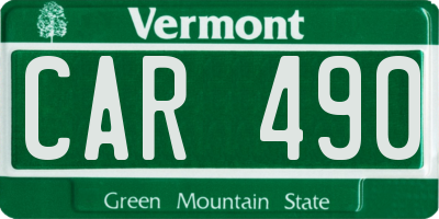 VT license plate CAR490
