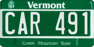 VT license plate CAR491