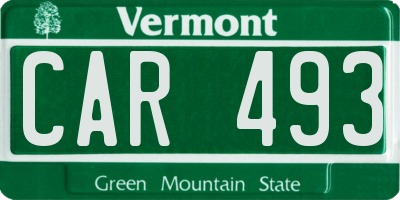 VT license plate CAR493