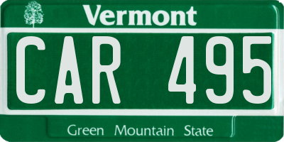 VT license plate CAR495