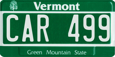VT license plate CAR499