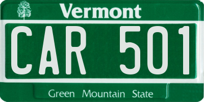 VT license plate CAR501