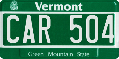 VT license plate CAR504
