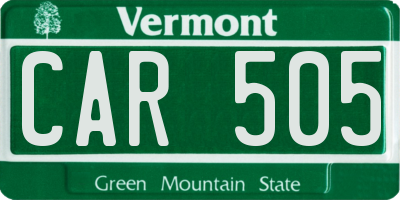 VT license plate CAR505