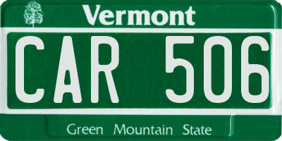 VT license plate CAR506