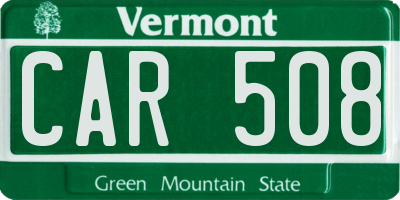 VT license plate CAR508