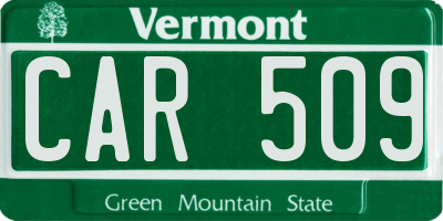 VT license plate CAR509